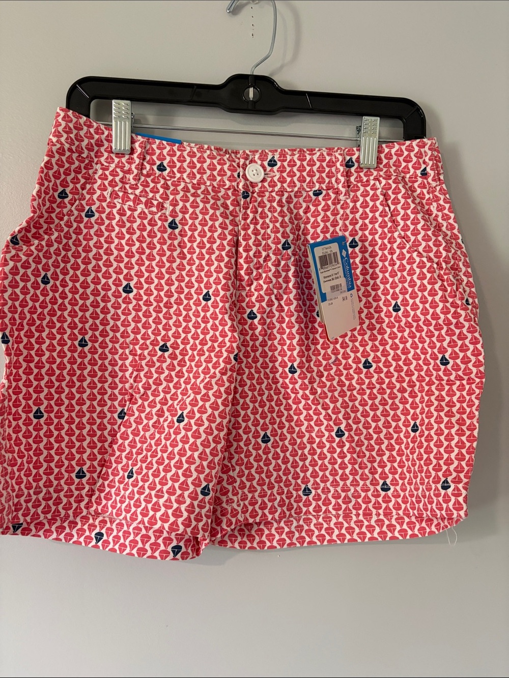 Columbia Pink Printed Skort with Navy Sailboat Motif